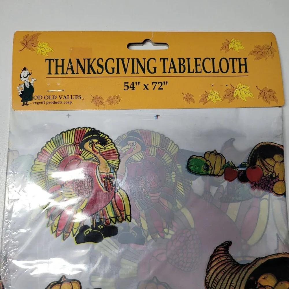 Thanksgiving Tablecloth 54X72 Good Old‎ Values Regent Products Corp. Fall Turkey
